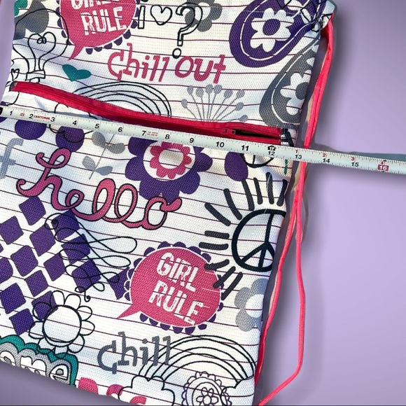 Handmade String Bag Durable Zipper Pocket Tote Backpack - Picture 5 of 16